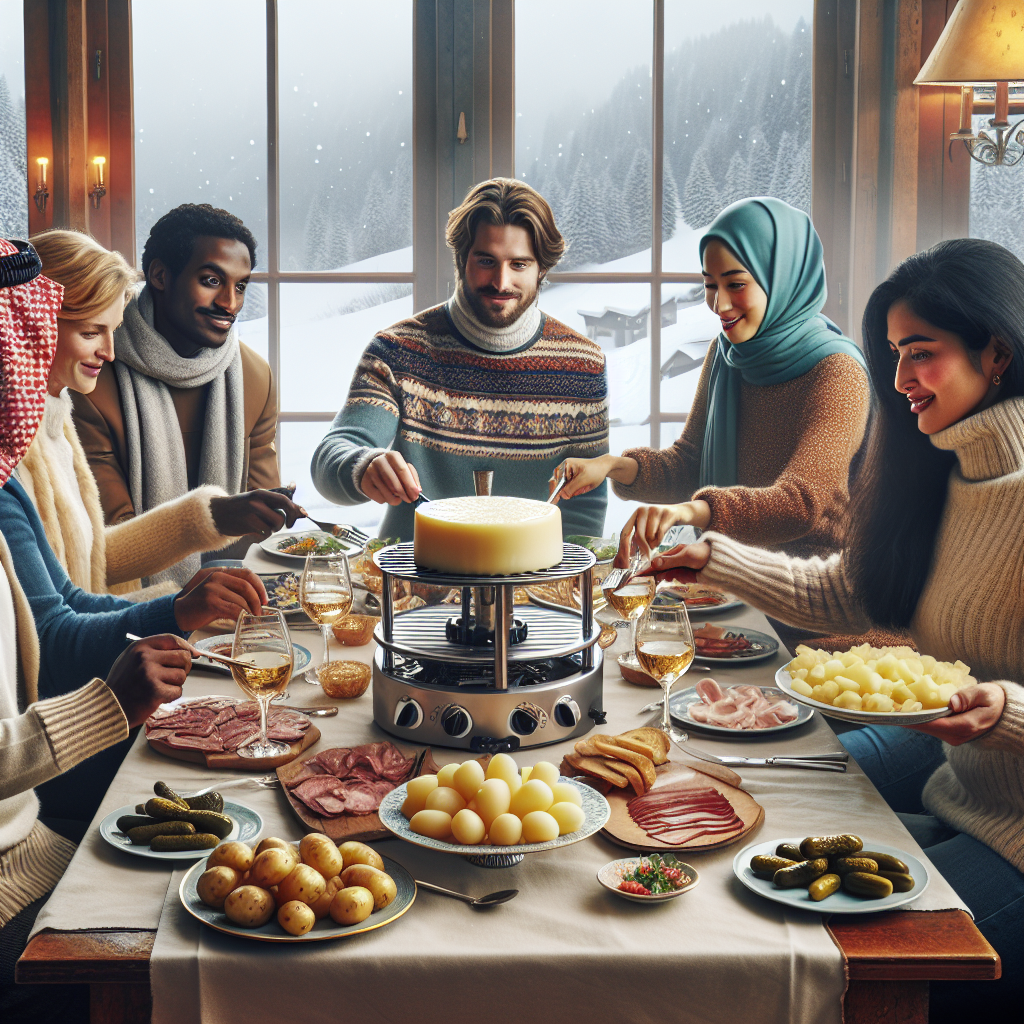 Assortiment de fromage raclette pour une soirée entre amis.